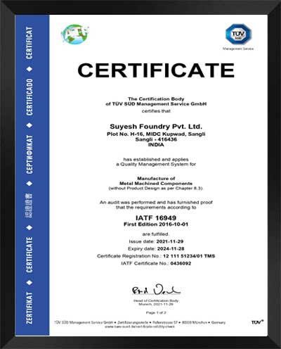 certificate suyesh foundry