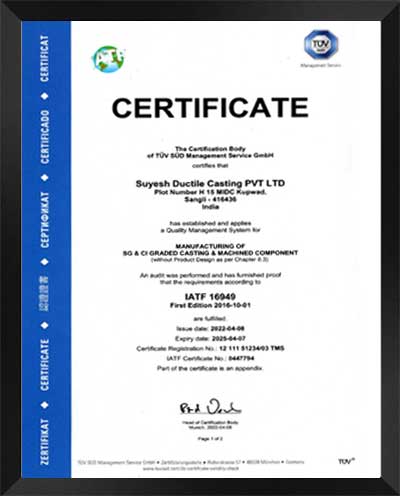 certificate suyesh ductile casting